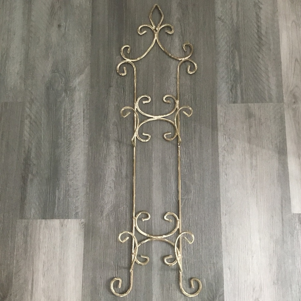 ✨Vintage Shabby Chic Antique White Gold Plate/Photo Frame Wall Hanging Holder